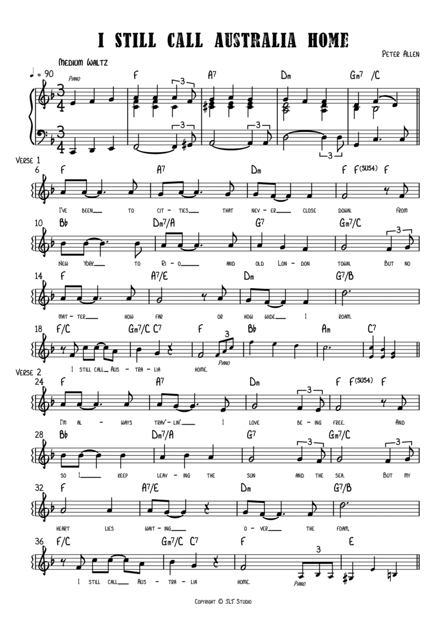 I Still Call Australia Home (arr. Joshua Tindall)