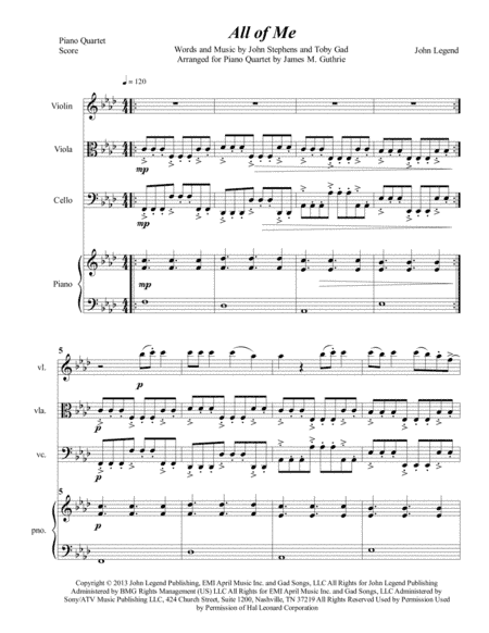 All Of Me (arr. James M. Guthrie, ASCAP)