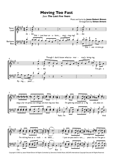 Moving Too Fast (arr. Simon Arnott)
