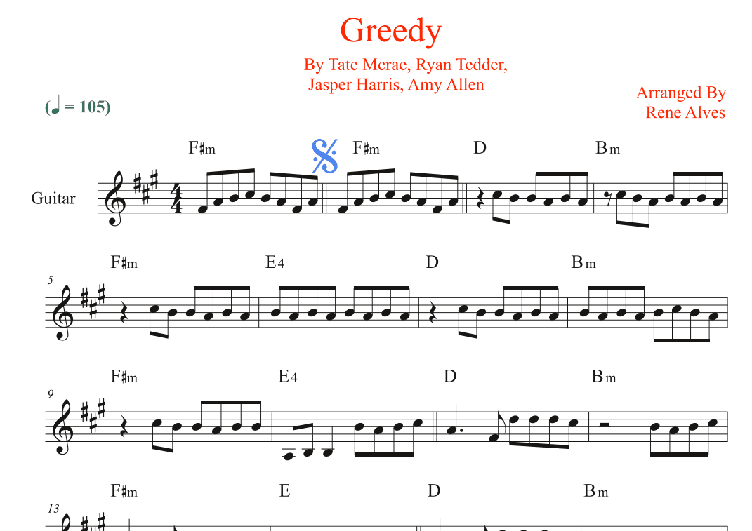 Greedy (arr. Rene Alves)