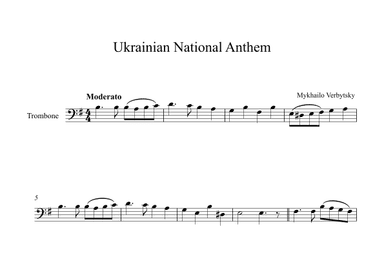 Ukrainian National Anthem - Mykhailo Verbytsky (Trombone) (arr. Digital Book Music)