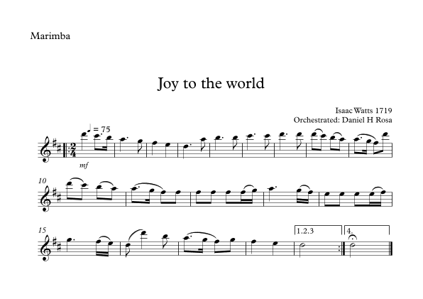 Joy to the world - Christmas Carol - Marimba (arr. Daniel H Rosa)