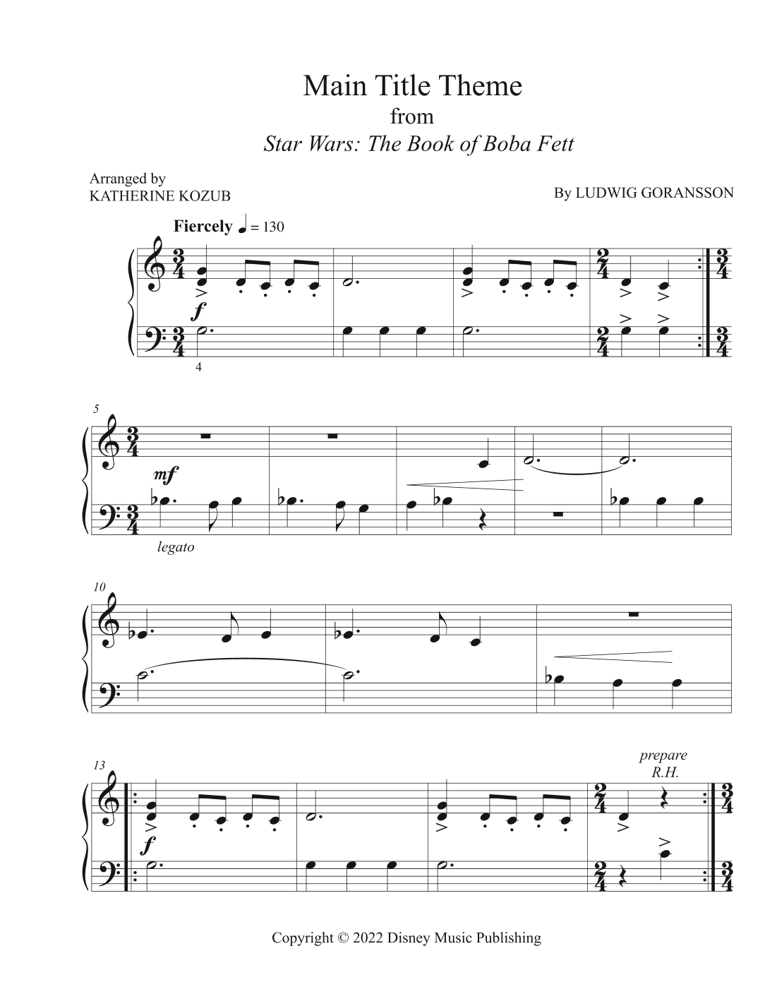 The Book Of Boba Fett Main Title Theme (arr. Katherine Kozub)