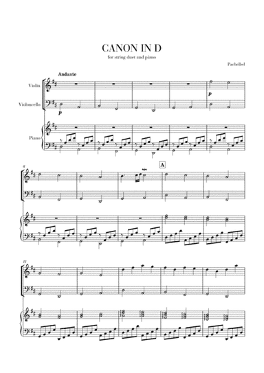 Canon in D for Violin, Cello and Piano (arr. Cadenza Editions)