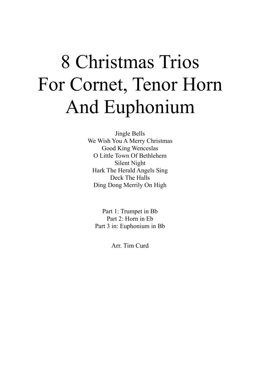 8 Christmas Trios for Cornet, Tenor Horn and Euphonium (arr. Tim Curd)