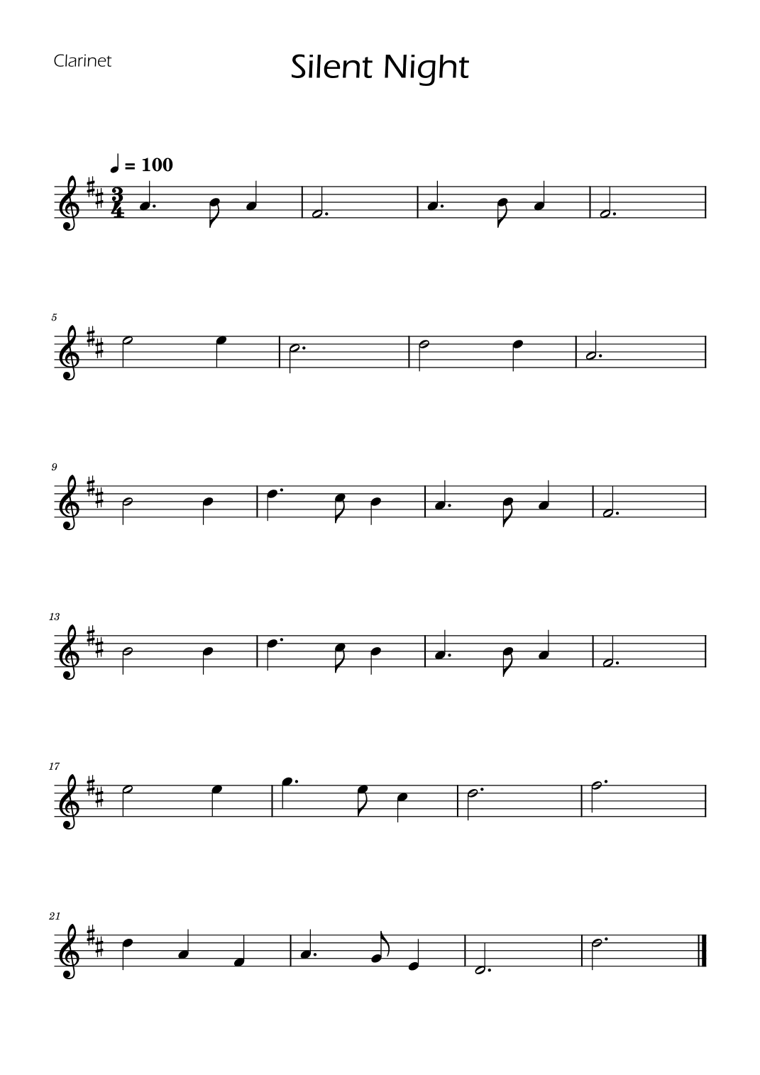 Silent Night - Clarinet Solo w/ Piano (arr. Ygor Nunes)
