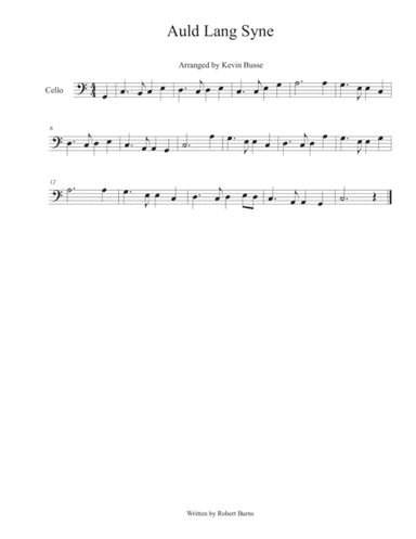 Auld Lang Syne - Cello (arr. Kevin Busse)