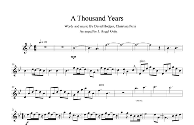 A Thousand Years (arr. Angeluz ramwagmoz)