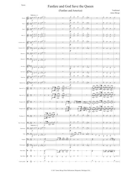Fanfare and God Save the Queen (America) (arr. James Bicigo)