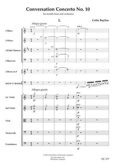 Conversation Concerto No.10 - for double bass and orchestra [score only]