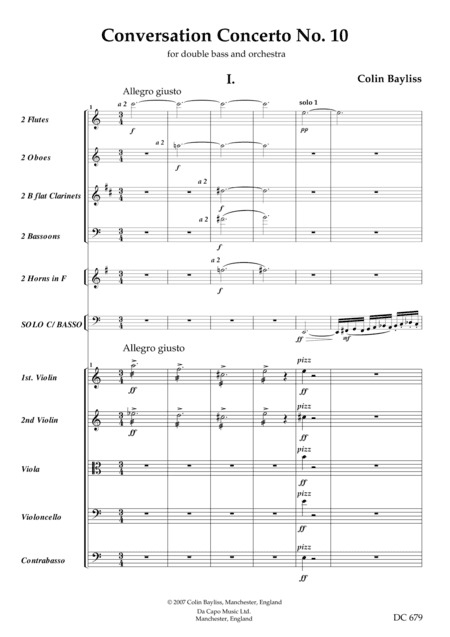 Conversation Concerto No.10 - for double bass and orchestra [score only]