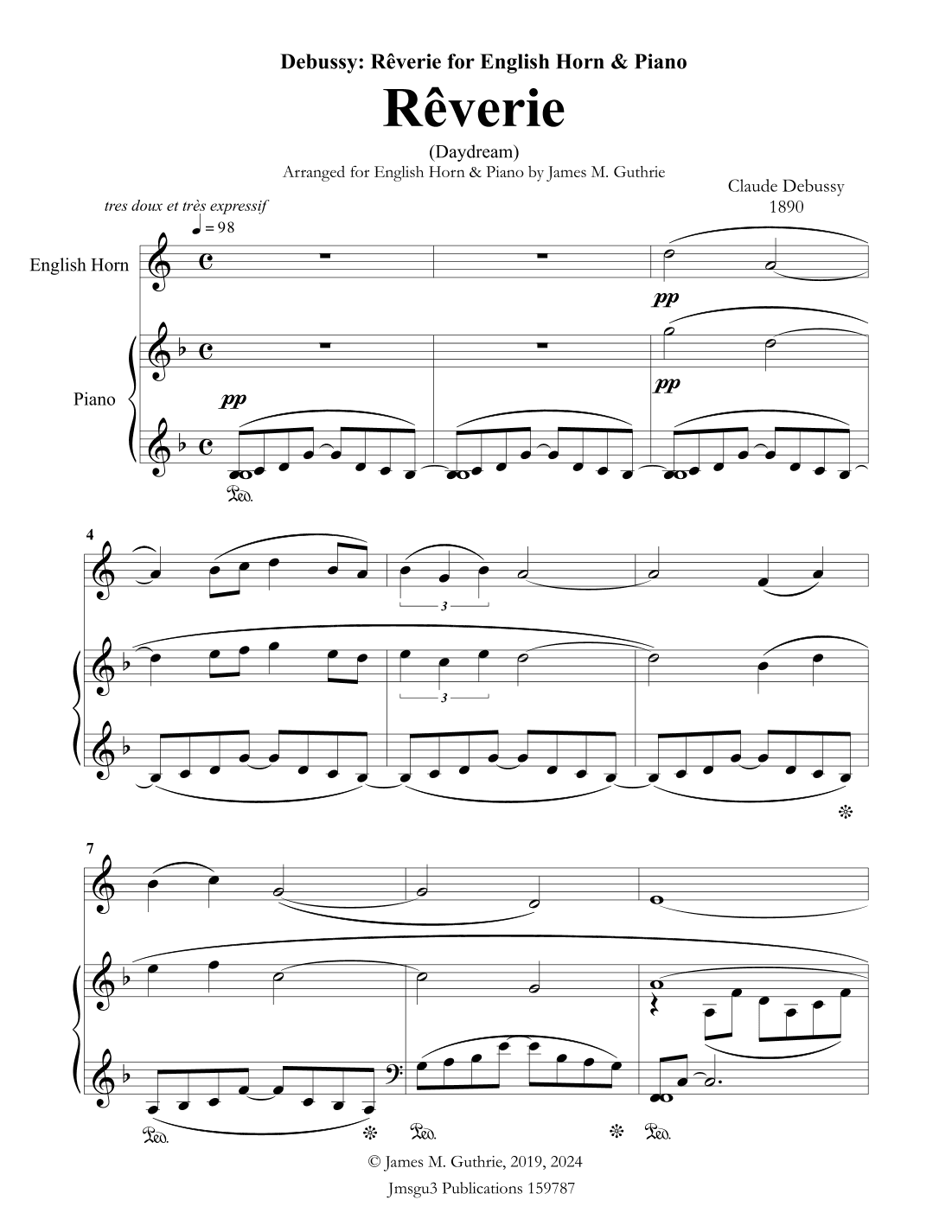 Debussy: Reverie for English Horn & Piano (arr. James M. Guthrie)