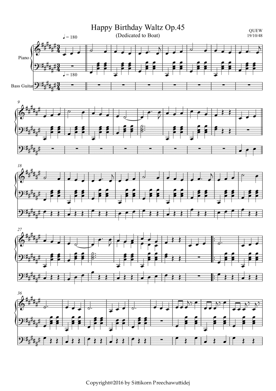 Op.45 Happy Birthday Waltz [Dr.QUEW]