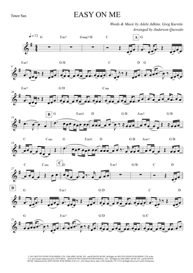 Easy On Me (arr. Anderson Quevedo)