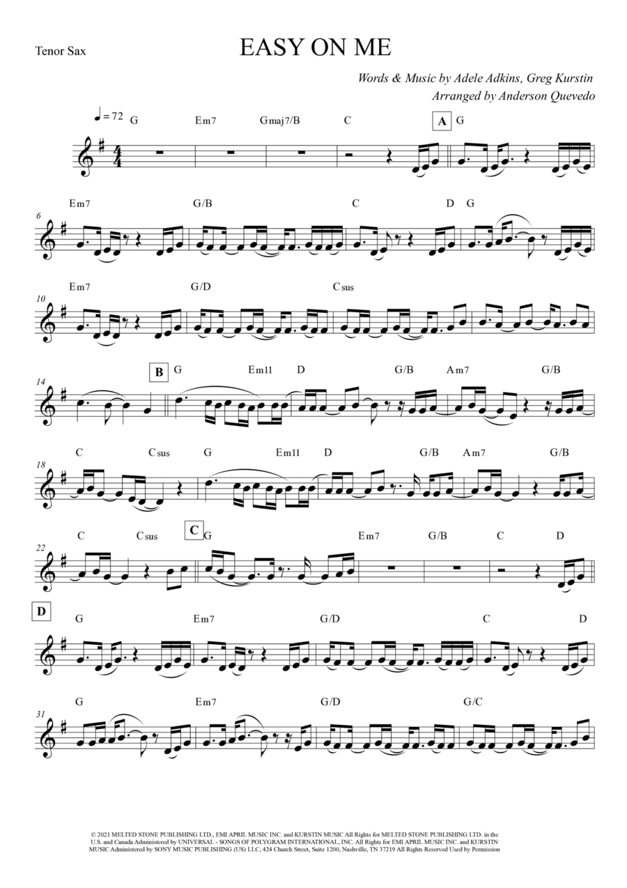 Easy On Me (arr. Anderson Quevedo)