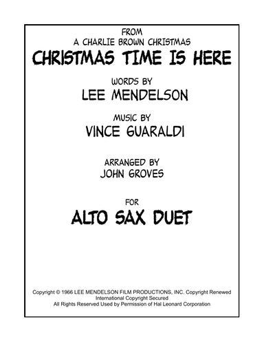 Christmas Time Is Here (arr. John Groves)