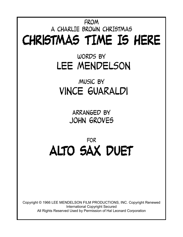 Christmas Time Is Here (arr. John Groves)