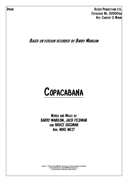 Copacabana (at The Copa) (arr. Mike West)