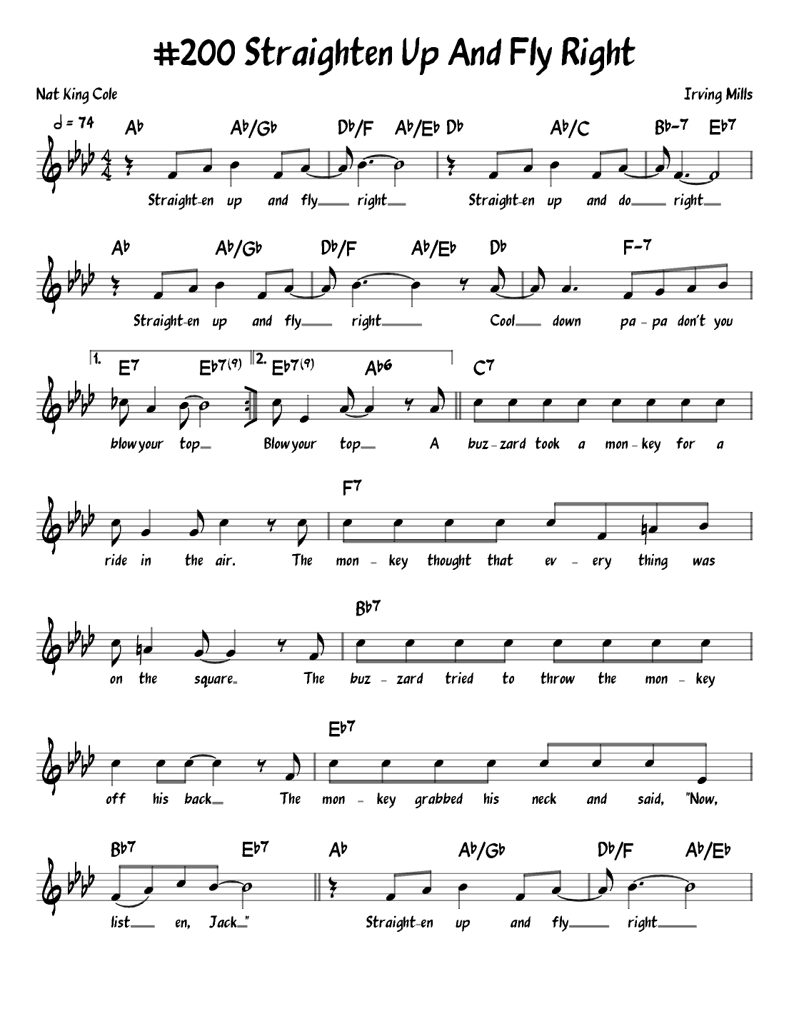 Straighten Up And Fly Right (arr. John Fries)