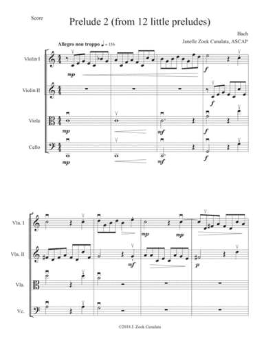 Prelude II for string orchestra/quartet (arr. Janelle Zook Cunalata)