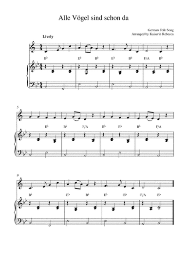 Alle Vögel sind schon da (All the Birds are there/ Spring Song) (arr. Kaiserin Rebecca)