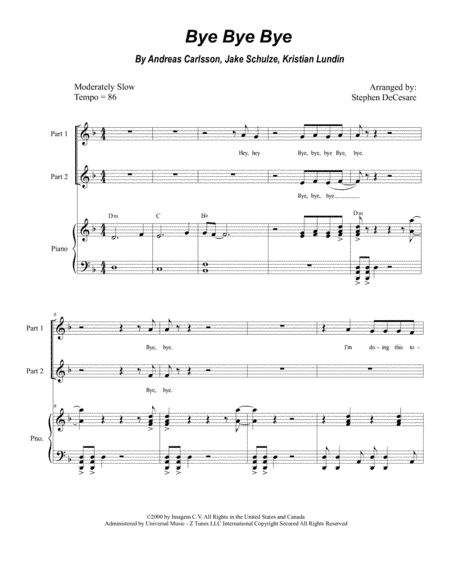 Bye Bye Bye (arr. Stephen DeCesare)