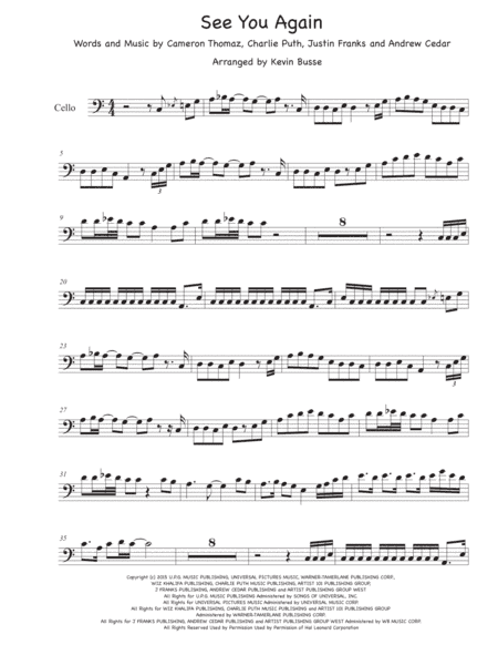 See You Again from FURIOUS 7 (arr. Kevin Busse)