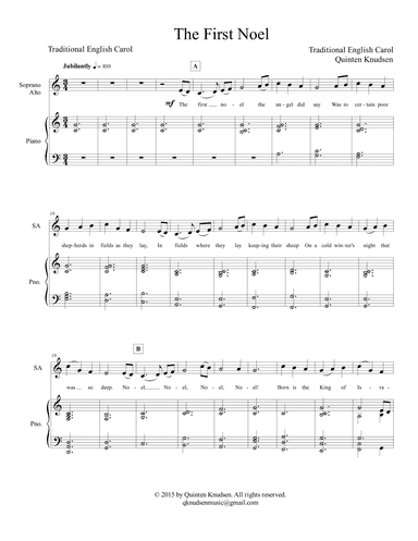 The First Noel (arr. Quinten Knudsen)