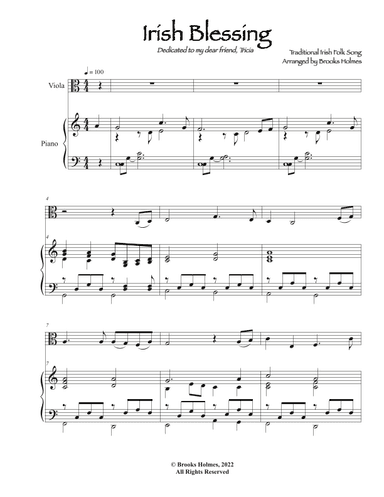 Irish Blessing for Viola & Piano in C (arr. Brooks Holmes)