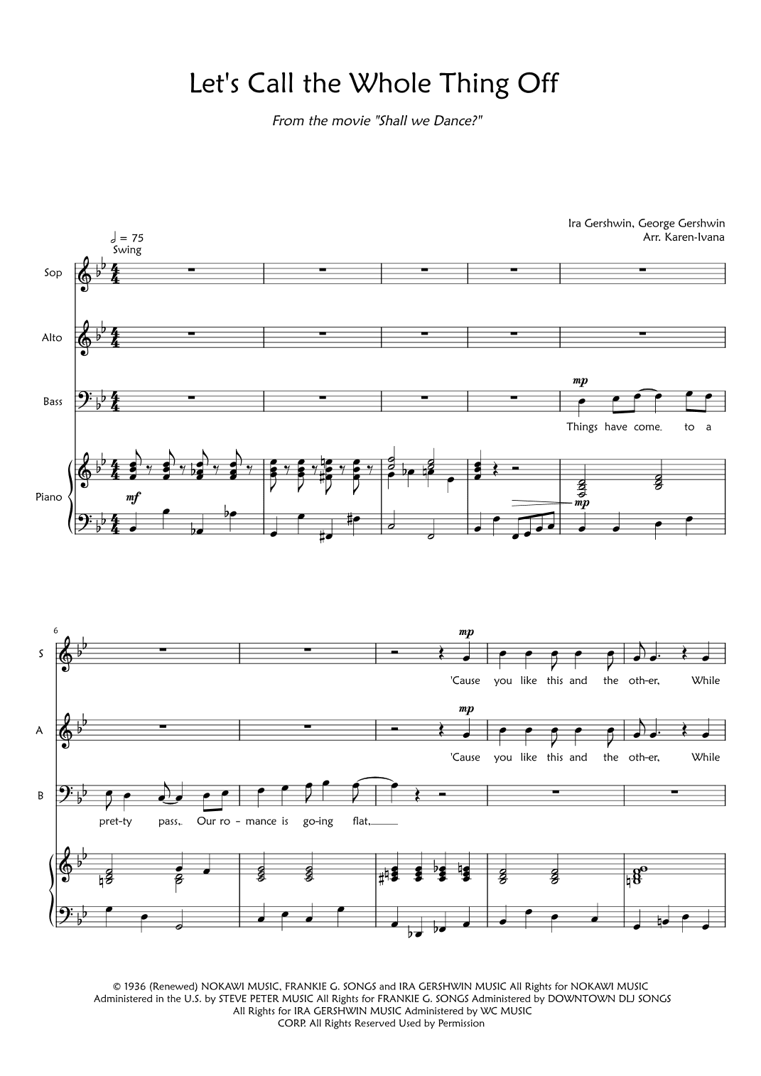 Let's Call The Whole Thing Off (arr. Karen Ivana)