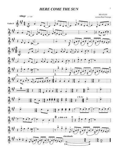 Here Comes The Sun (arr. RAUL NORIEGA)
