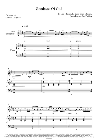 Goodness Of God (arr. Gildson Cerqueira)