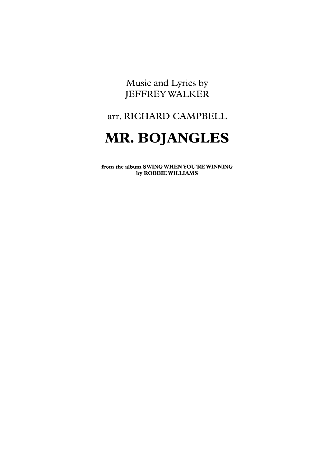 Mr. Bojangles (arr. Richard Campbell)