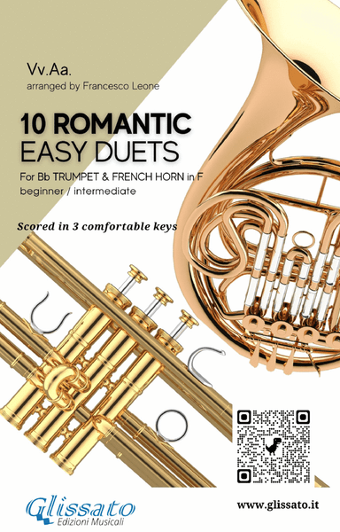 10 Romantic Easy duets for Bb Trumpet and French Horn in F (arr. Francesco Leone)