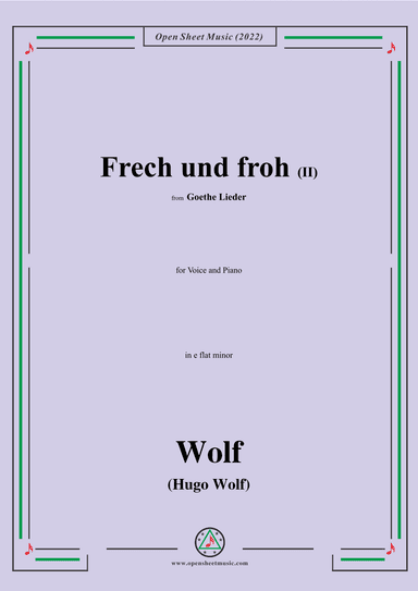 Wolf-Frech und froh II,in e flat minor,IHW10 No.17 (arr. OSM Press)