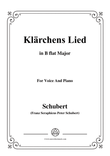 Schubert-Klärchens Lied,Love,D.210,in B flat Major,for Voice&Piano (arr. MSM)