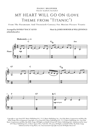 My Heart Will Go On (love Theme From 'titanic') (arr. Danilo "Daca" Alves)