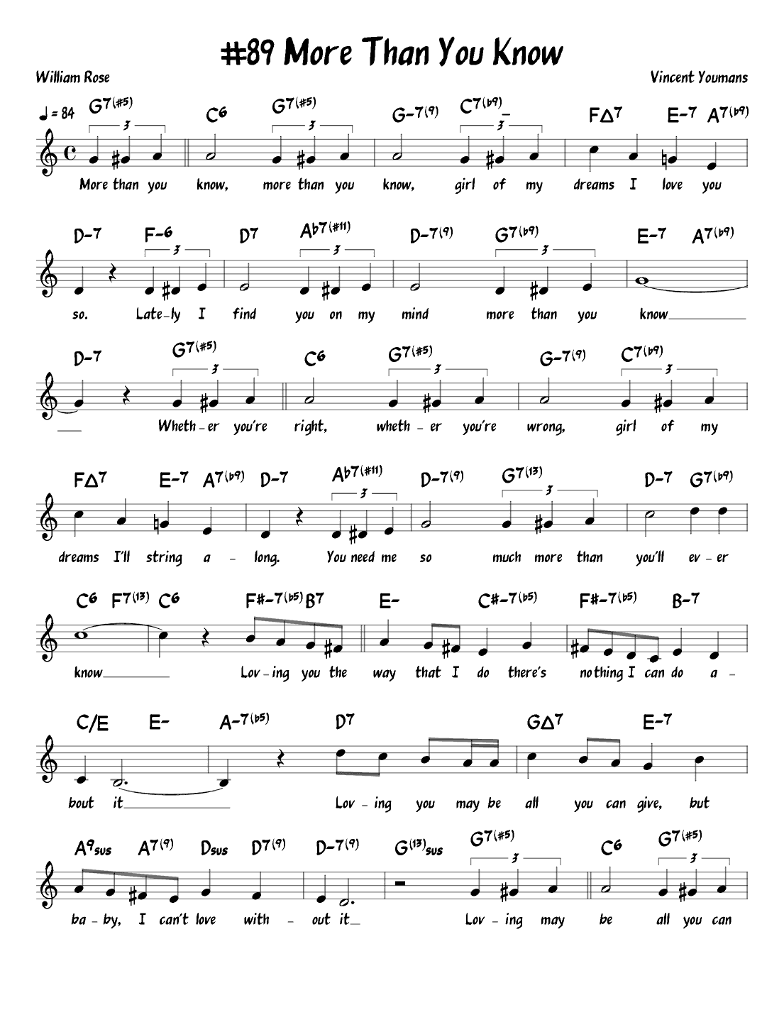 More Than You Know (arr. John Fries)