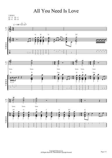 All You Need Is Love (arr. Dohyeon Lee)