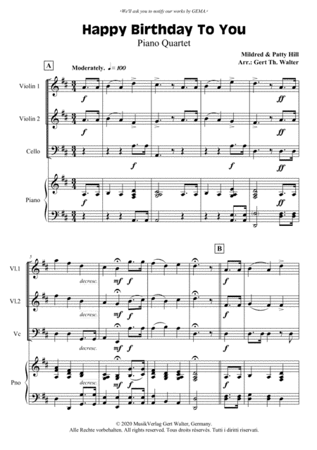 Happy Birthday To You (arr. Gert Th. Walter)