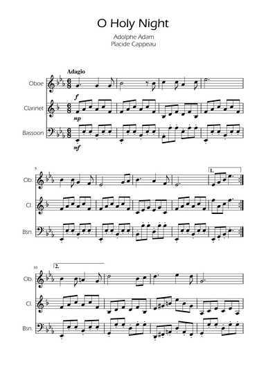 O Holy Night - Woodwind Trio (arr. Ygor Nunes)