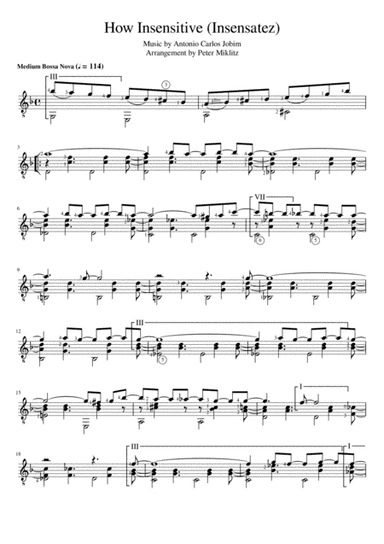How Insensitive (insensatez) (arr. Peter Miklitz)