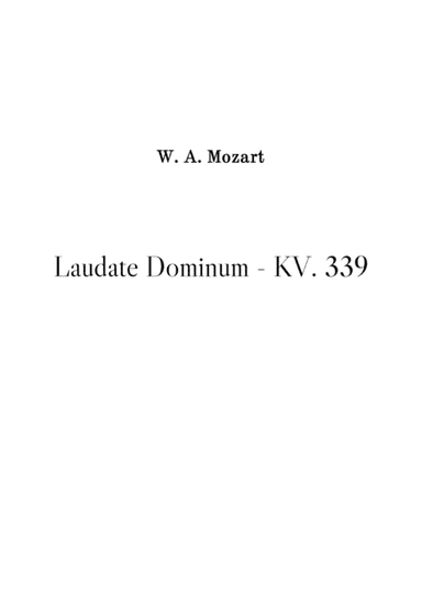 Laudate Dominum - Mozart KV 339 (arr. Stenio Caixeta)