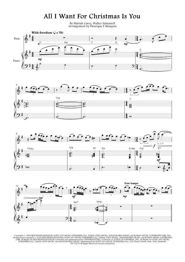 All I Want For Christmas Is You (arr. Henrique F Mangoni)