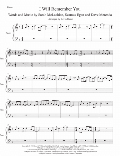 I Will Remember You (arr. Kevin Busse)
