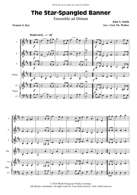 The Star-Spangled Banner (arr. Gert Th. Walter)