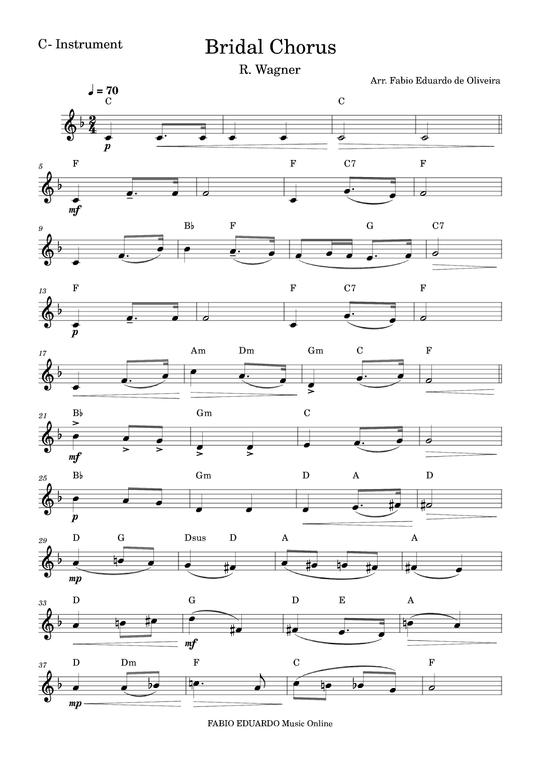 Bridal Chorus (Wagner) (arr. Fabio Eduardo de Oliveira)