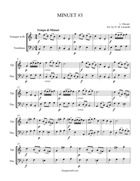Minuet #3 (arr. Nick Lacanski)