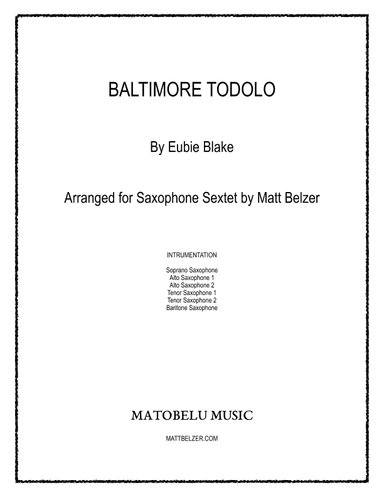Baltimore Todolo for saxophone sextet (arr. Matt Belzer)