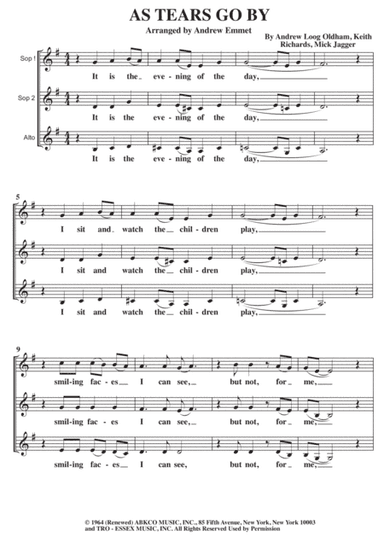 As Tears Go By (arr. Andrew Emmet)